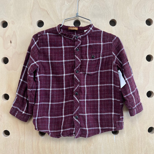 Maroon Plaid Button Up