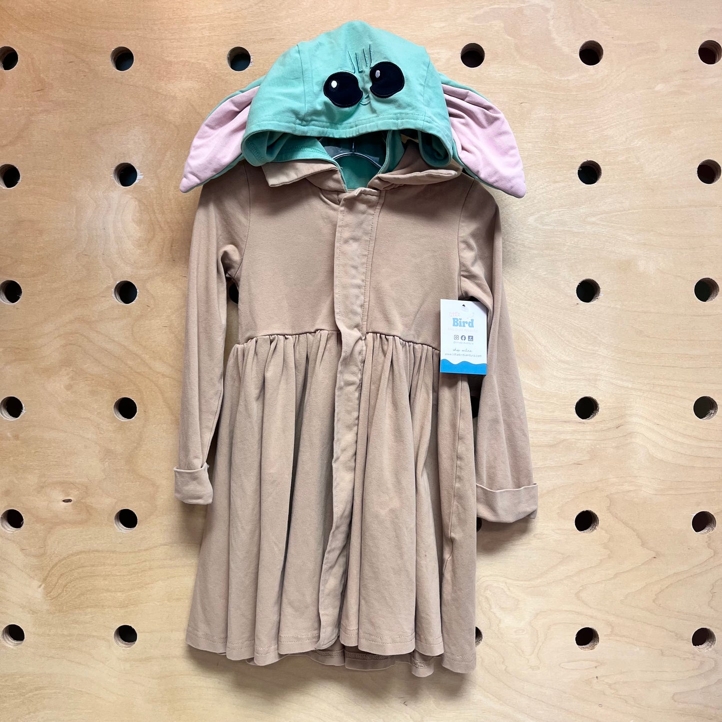 Tan/Green Grogu Hood Dress