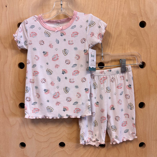 White/Pink Seashells Bamboo PJ's