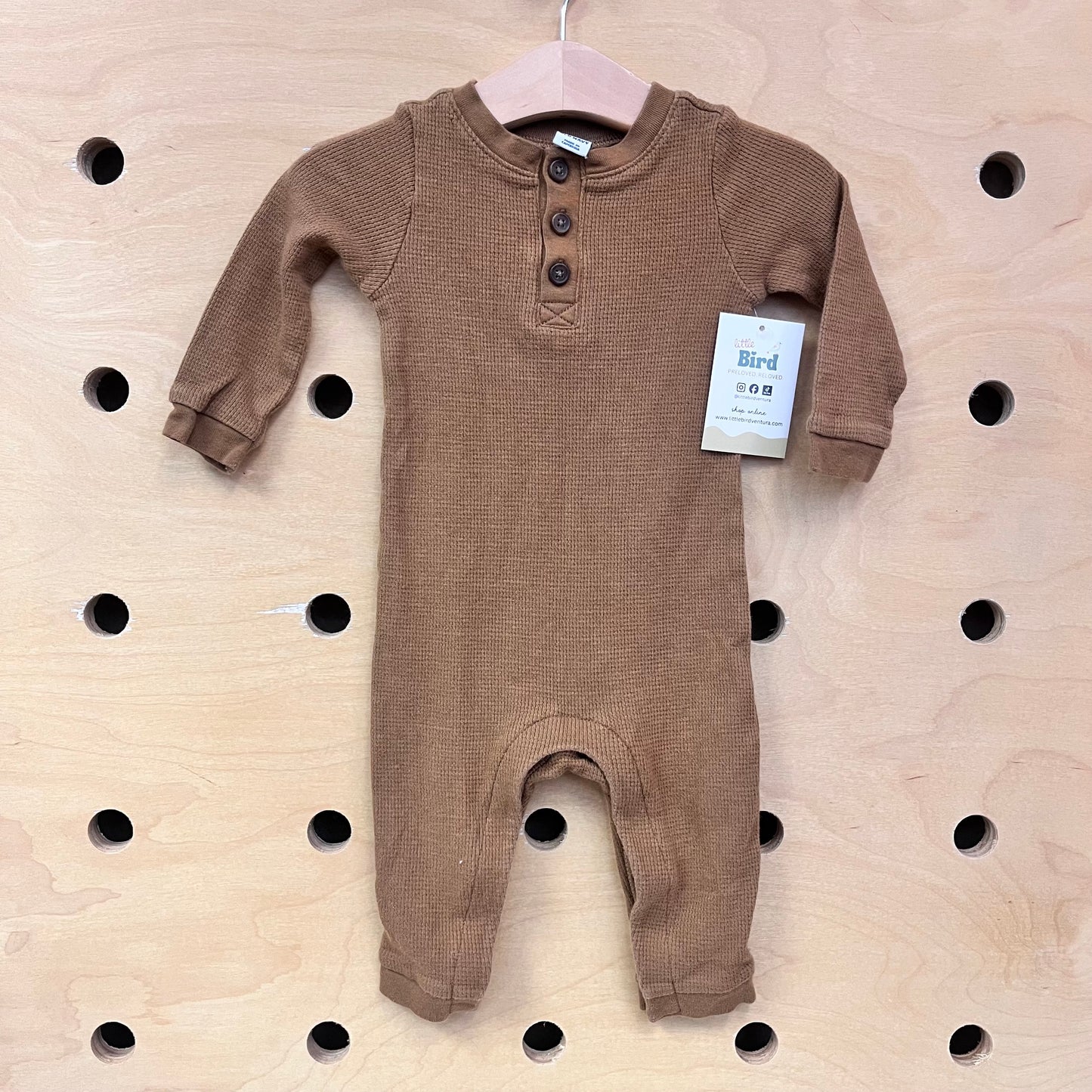 Brown Waffle Knit Romper