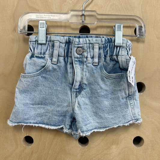 Denim Paper Bag Waist Shorts