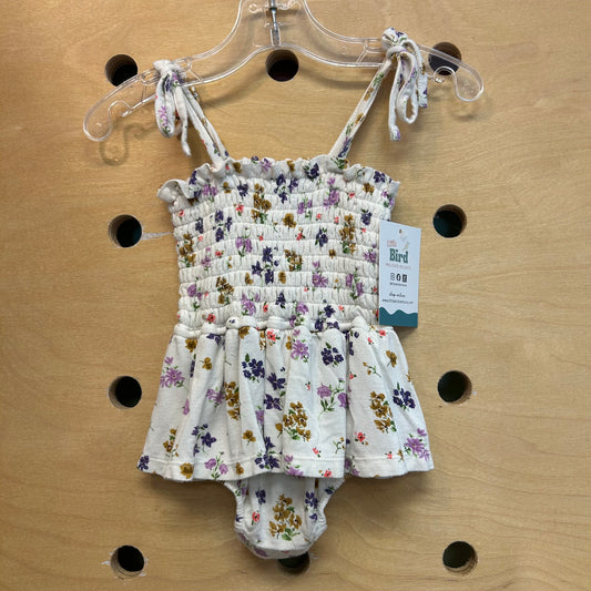 White Floral Bamboo Romper