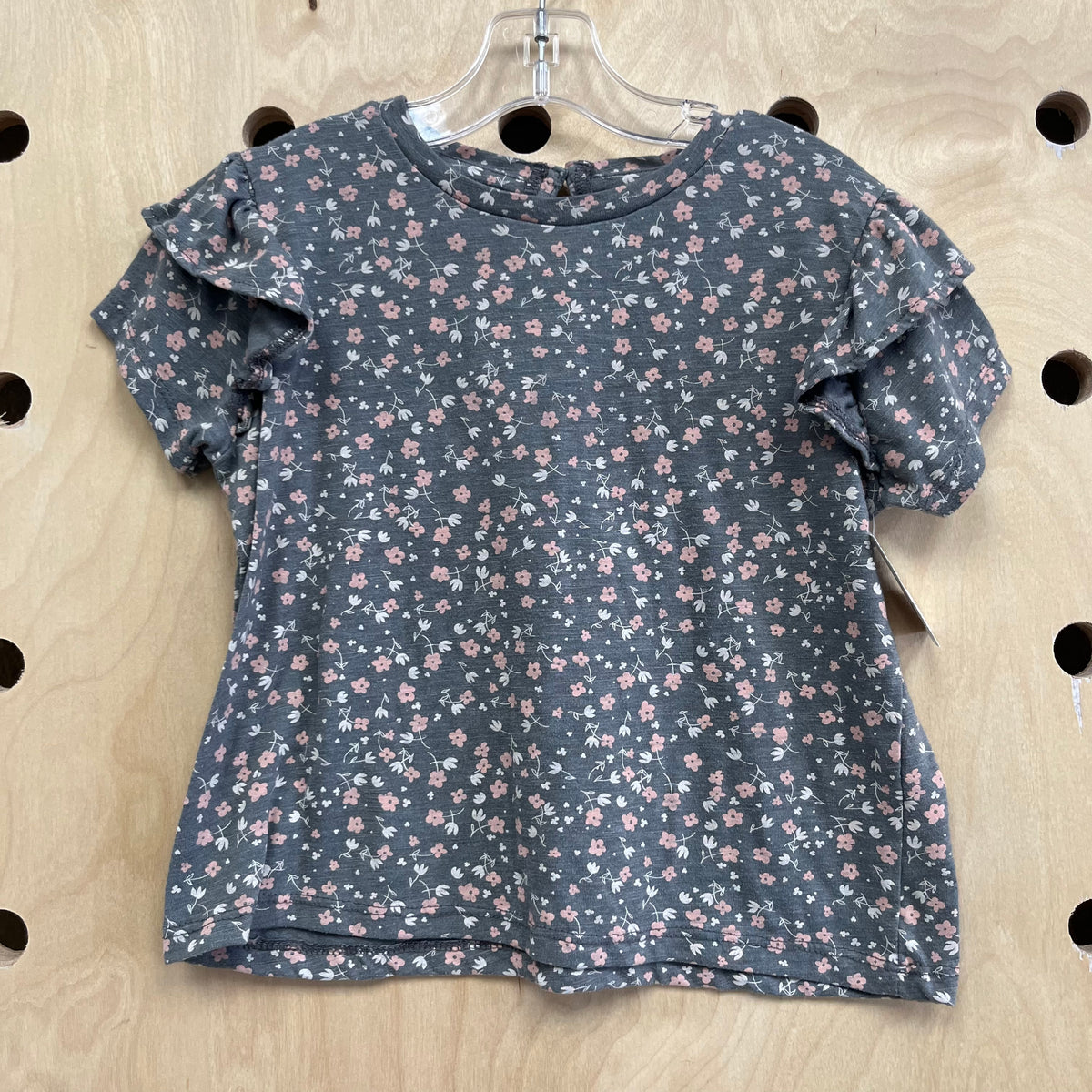 Grey Floral Top