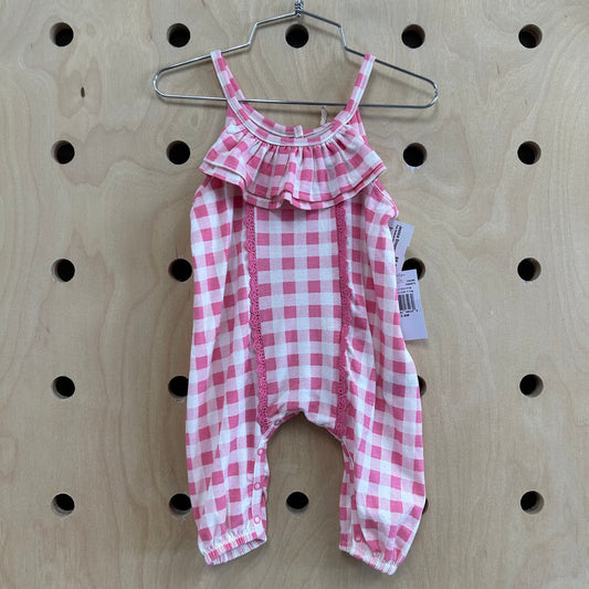 Pink Checkered Romper NEW!