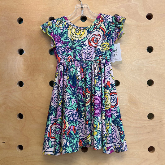 Colorful Floral Twirl Dress