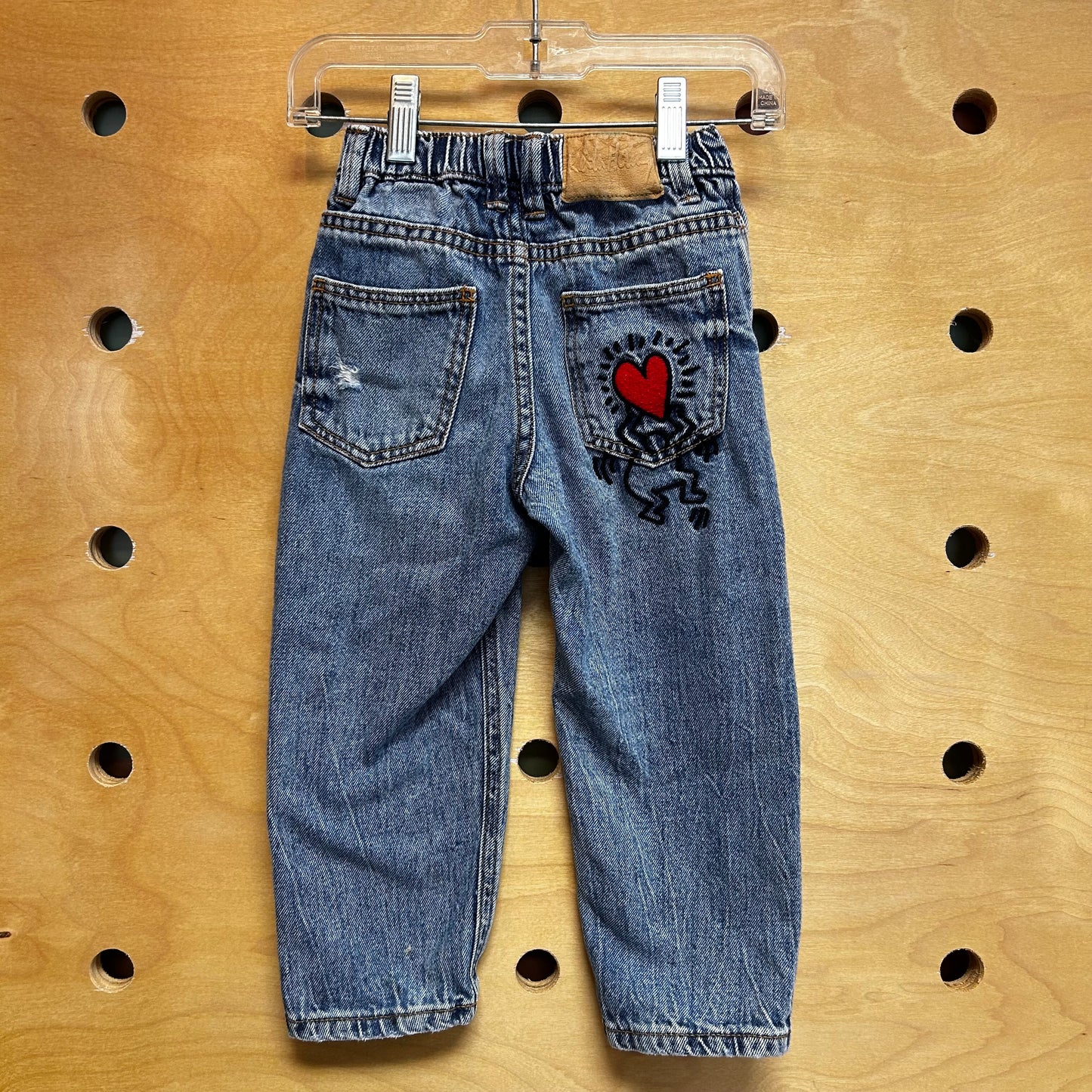 Distressed Keith Haring Denim