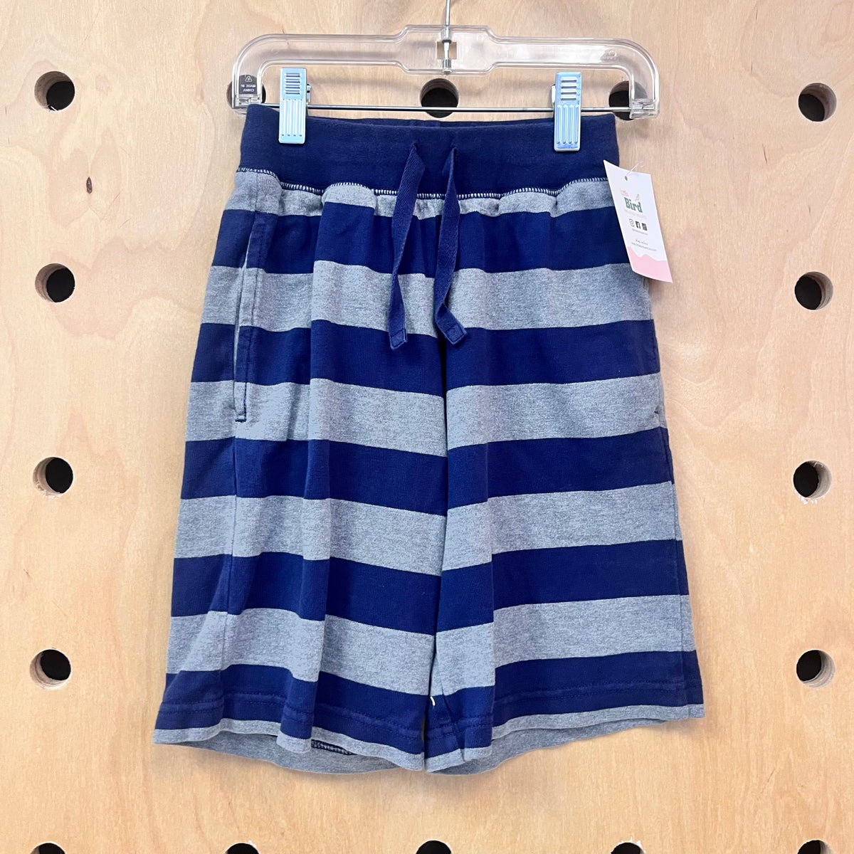 Grey/Blue Cotton Drawstring Shorts