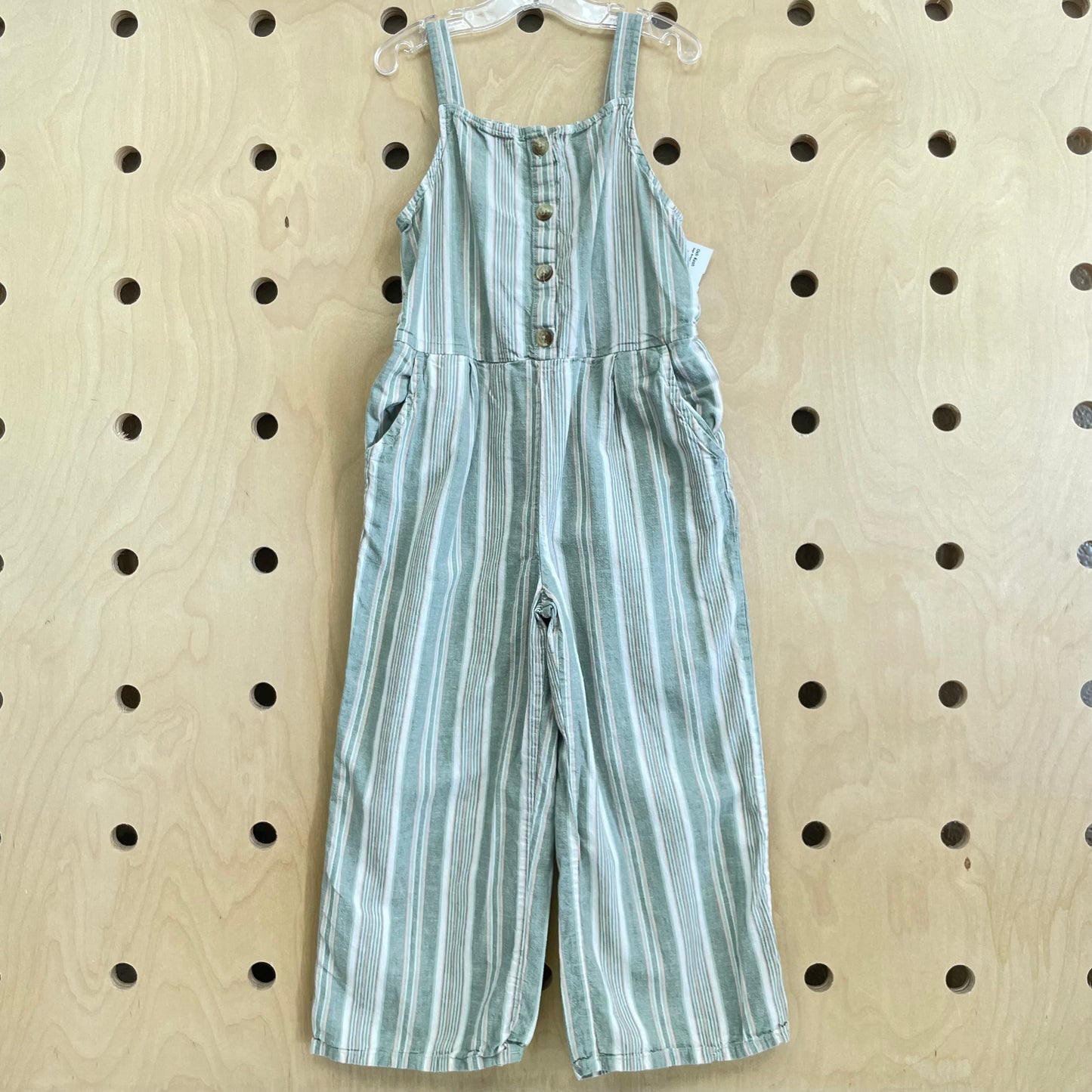 Sage Striped Jumpsuit