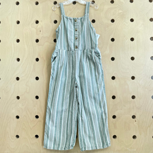 Sage Striped Jumpsuit