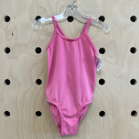 Pink Ribbed Swimsuit