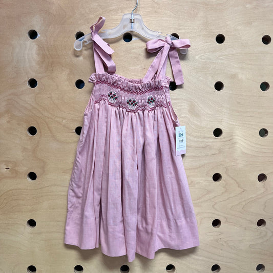 Smocked Gingham Strawberry Basket Dress