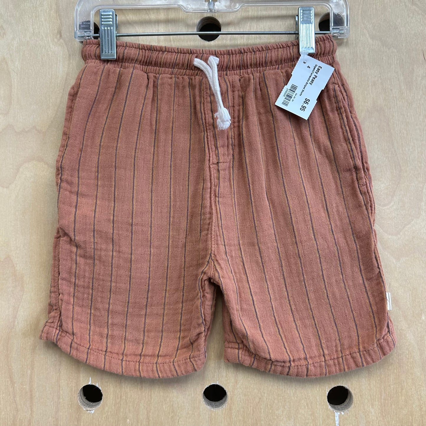 OrganicTerracotta Striped Shorts