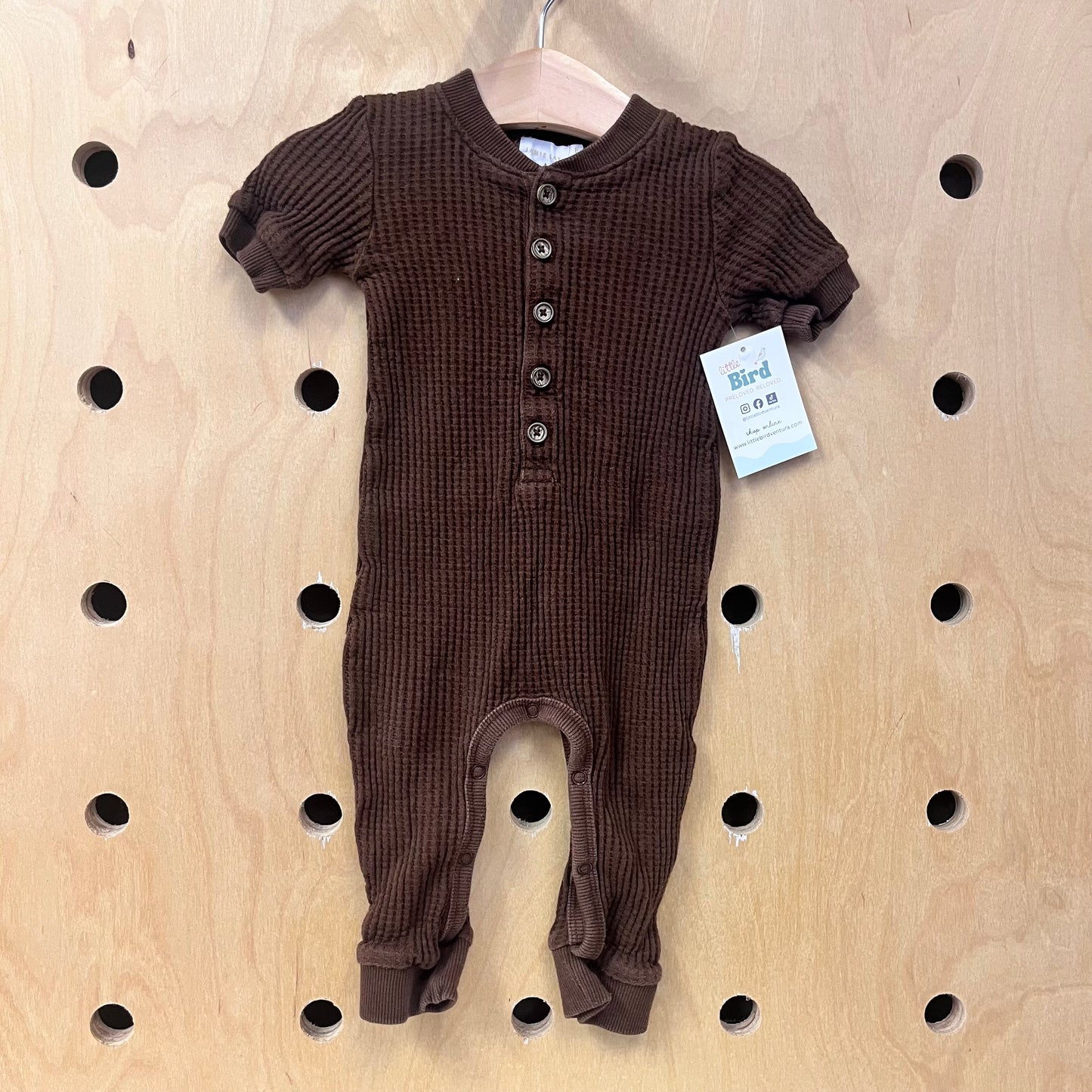 Brown Waffle Romper