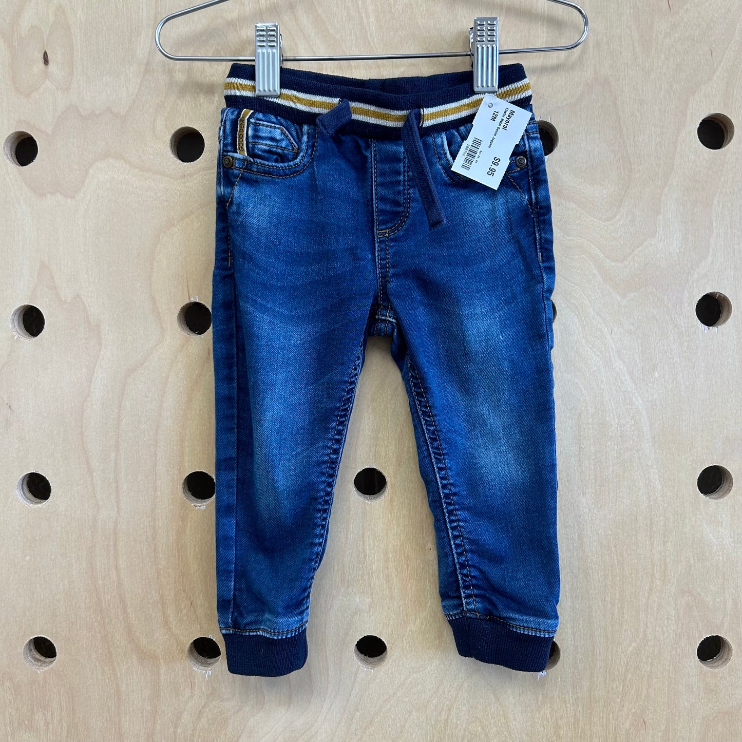 Elastic Waist Denim Joggers