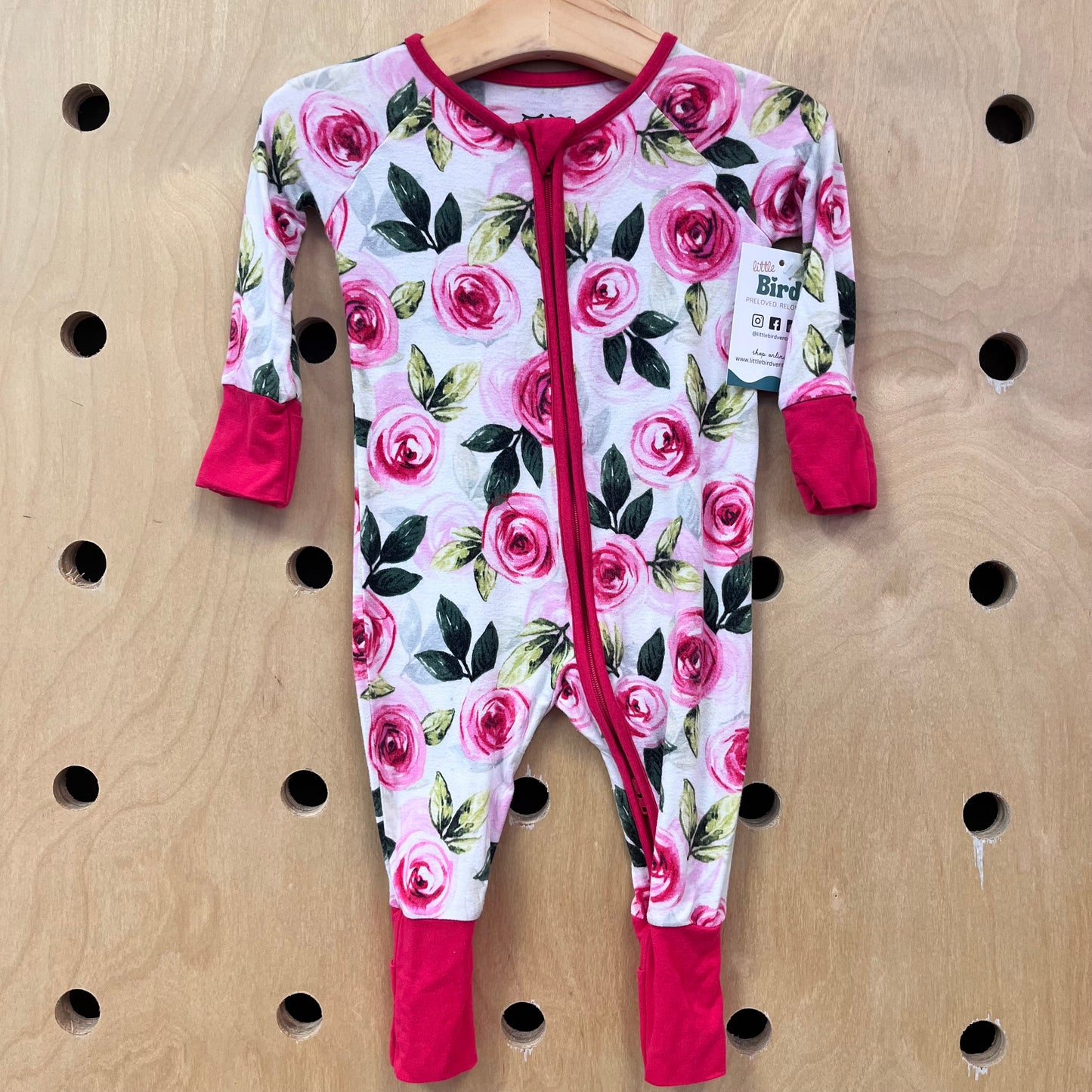 Pink Roses Bamboo Zippy