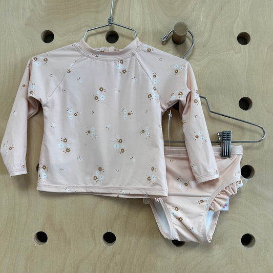 Peach Floral 2pc. Swimsuit