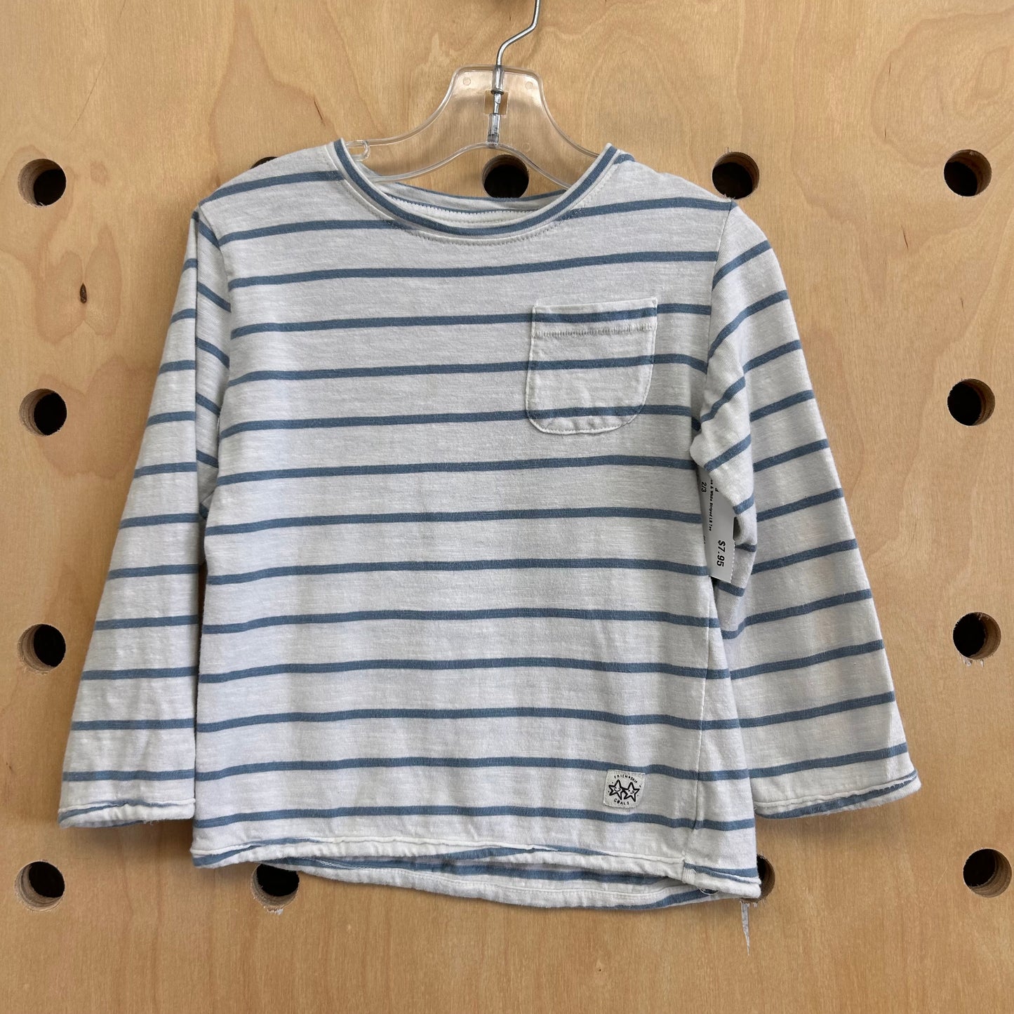 Blue & White Striped LS Tee