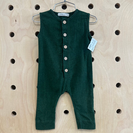 Deep Green Linen Sycamore Romper