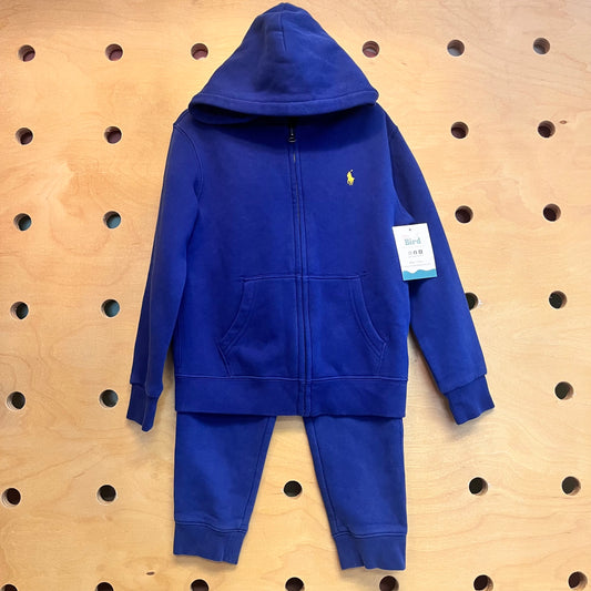 Blue Zip Hoodie & Joggers Outfit