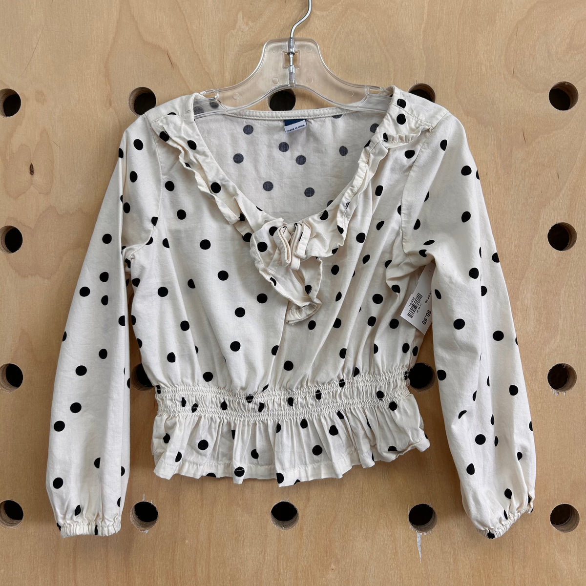 Cream & Black Polka Dot Top