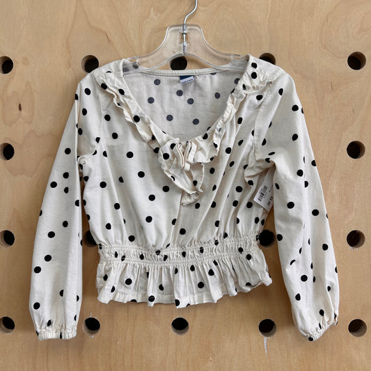 Cream & Black Polka Dot Top