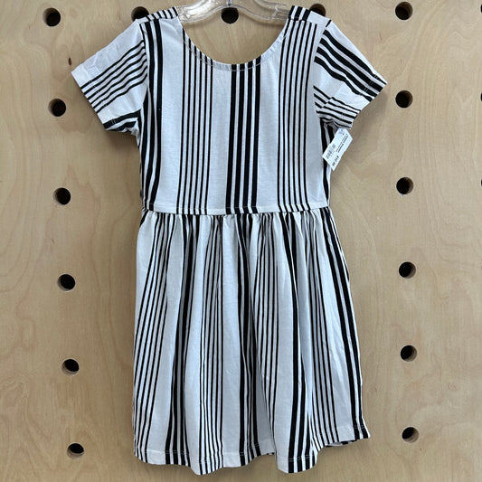 B+W Striped Open Back Dress