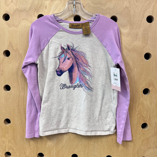 Laveder & Grey Horse Raglan Shirt