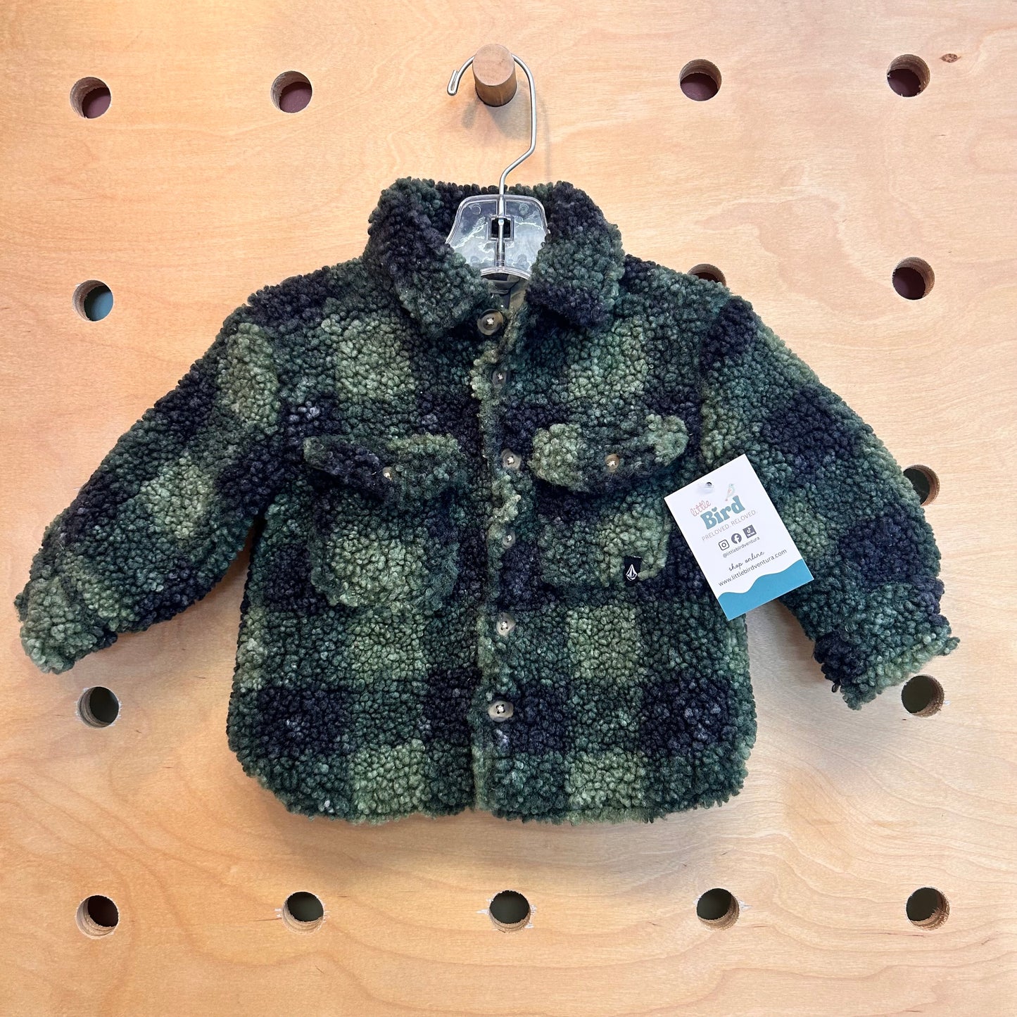 Black/Green Sherpa Jacket
