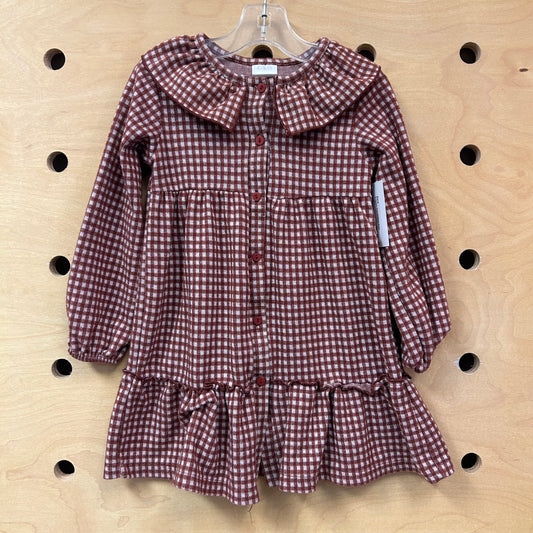 Burgundy/Pink Gingham Dress