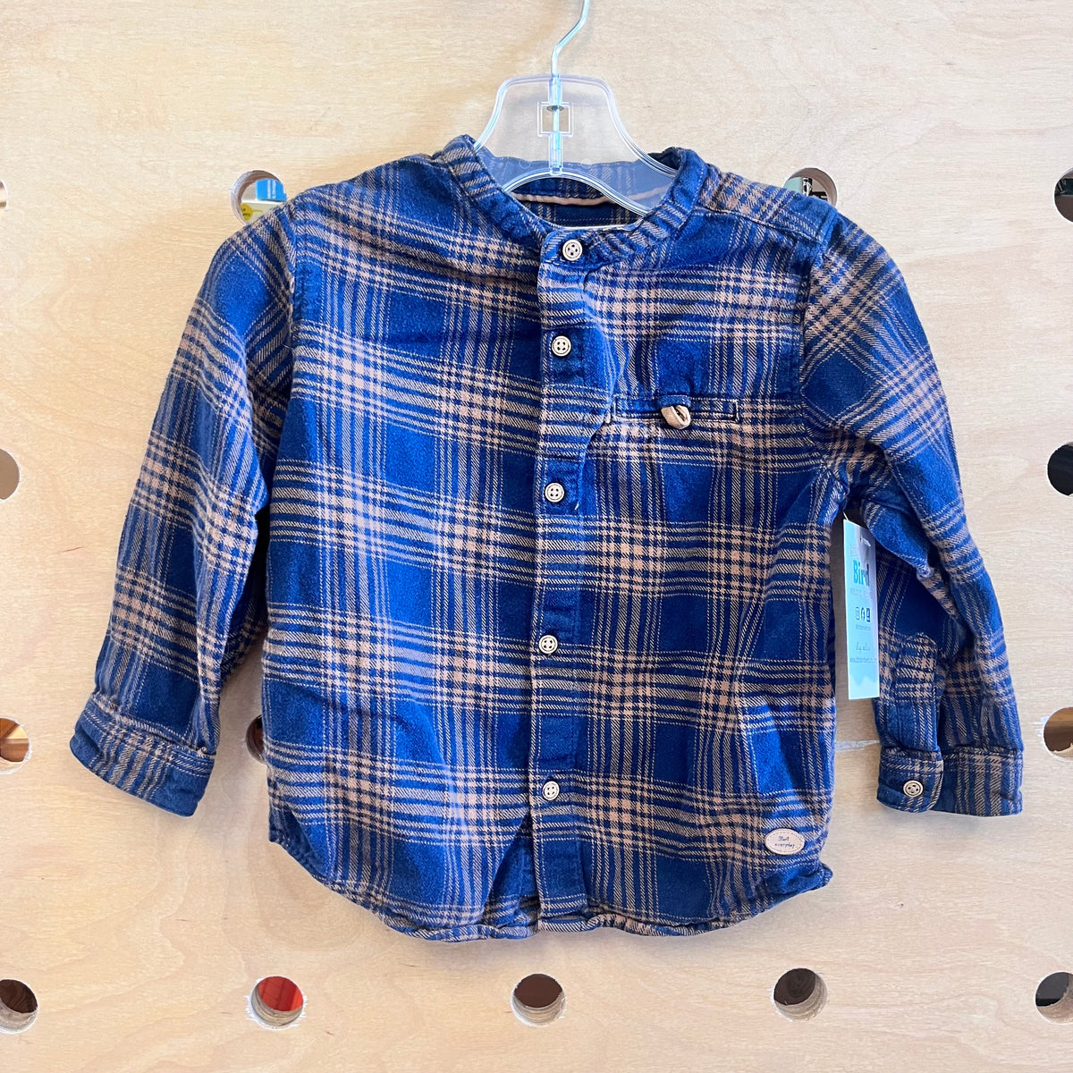 Navy/Brown Plaid Button Up