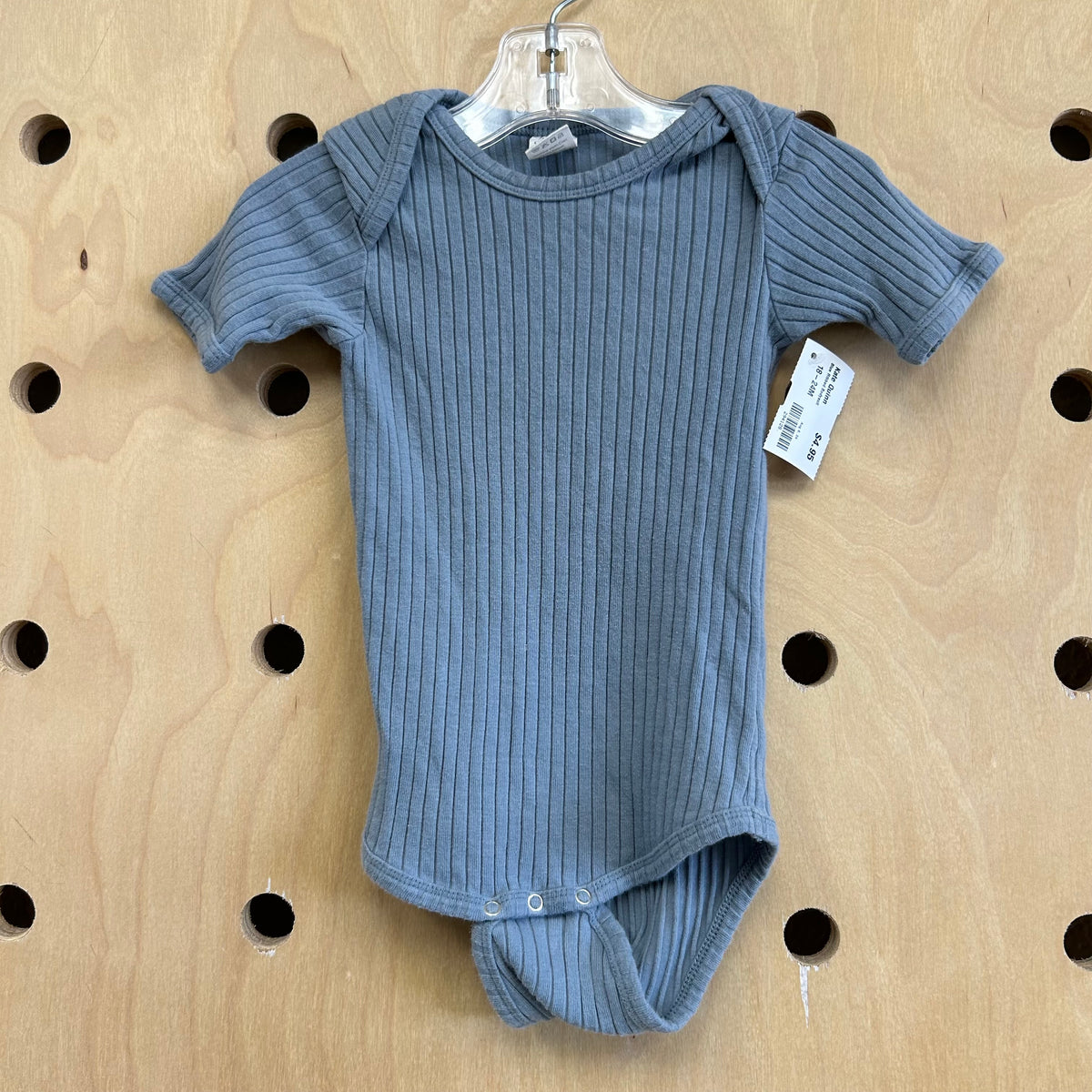 Blue Ribbed Bodysuit