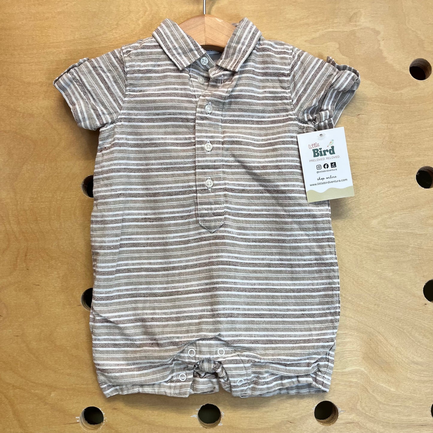 Tan/Brown Collared Romper
