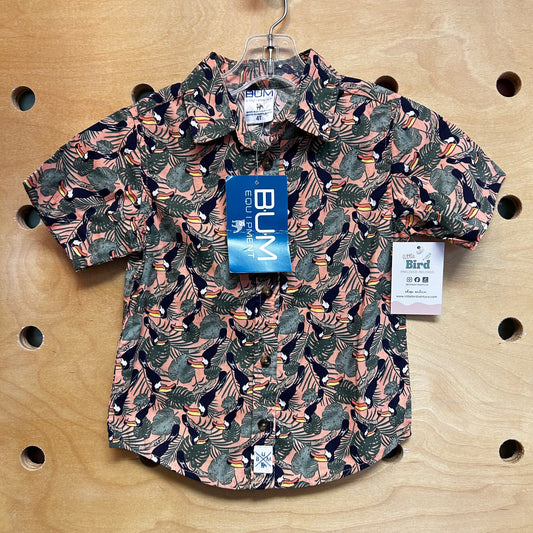 Peach/Green Toucan Button Up NEW!