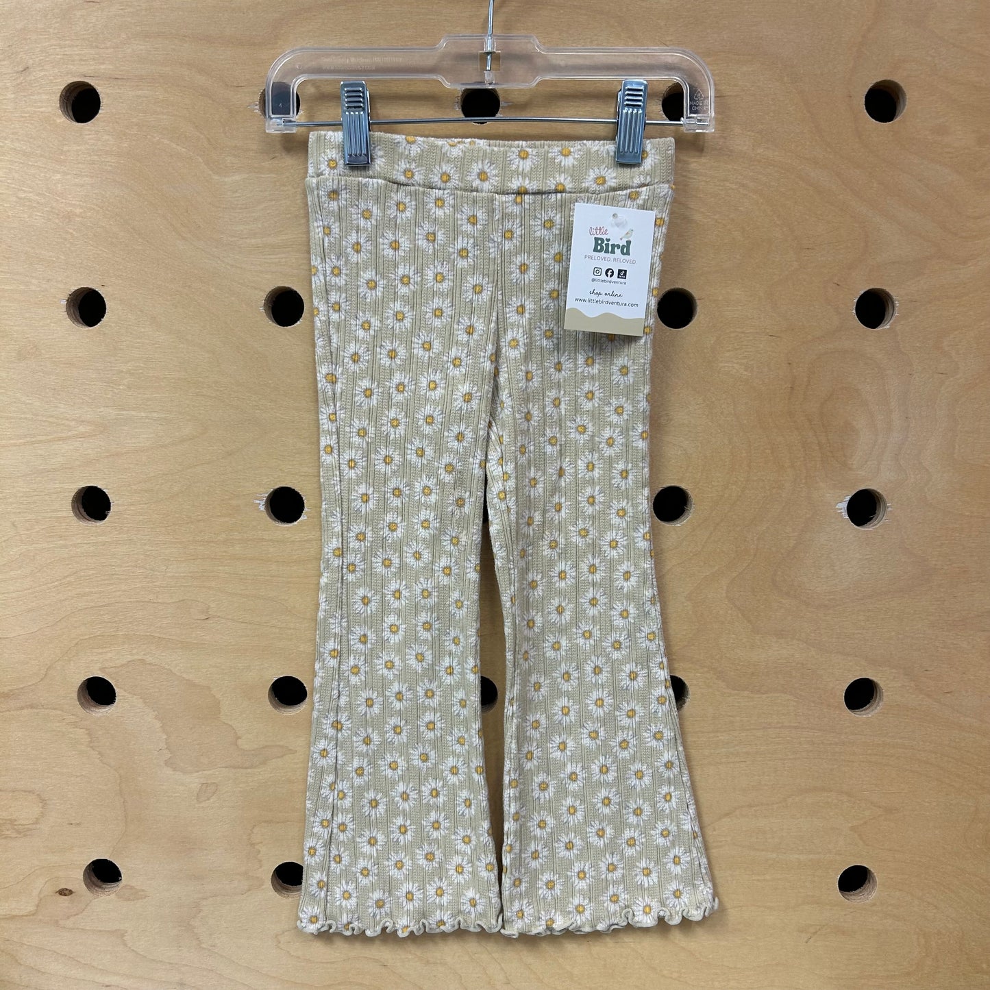 Beige Daisy Flare Leggings