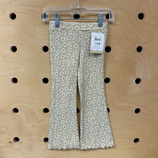 Beige Daisy Flare Leggings