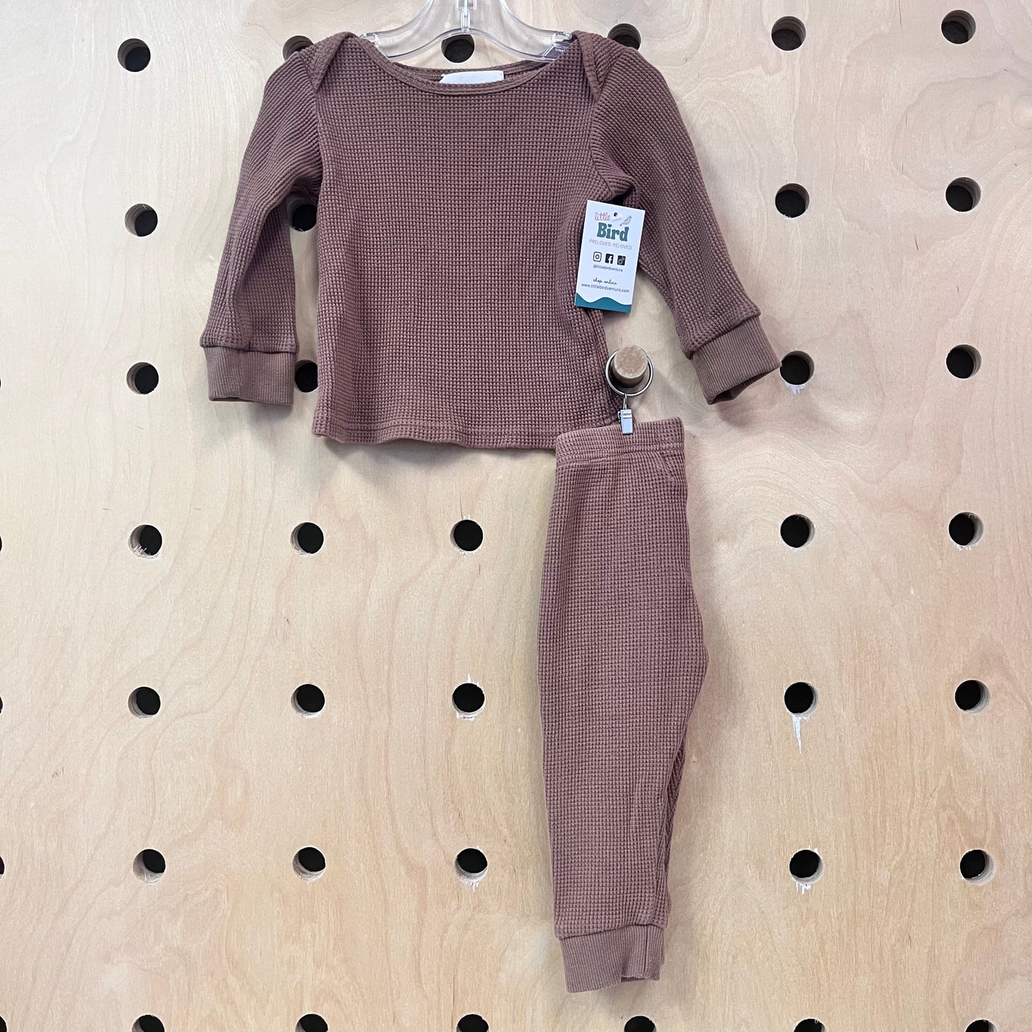 Brown Organic Waffle Knit Set