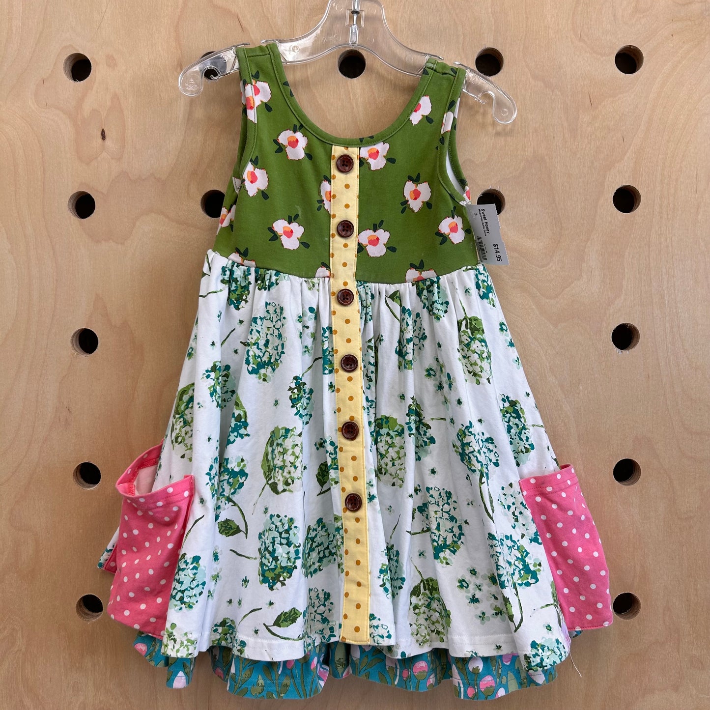 Mixed Print Ruffle Dress