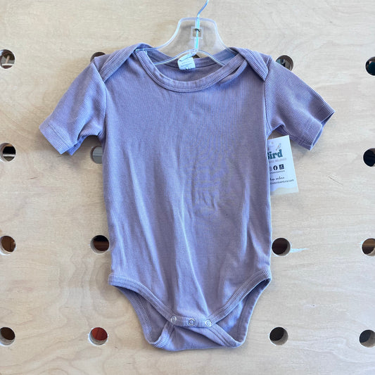 Organic Purple Ribbed Bodysuit