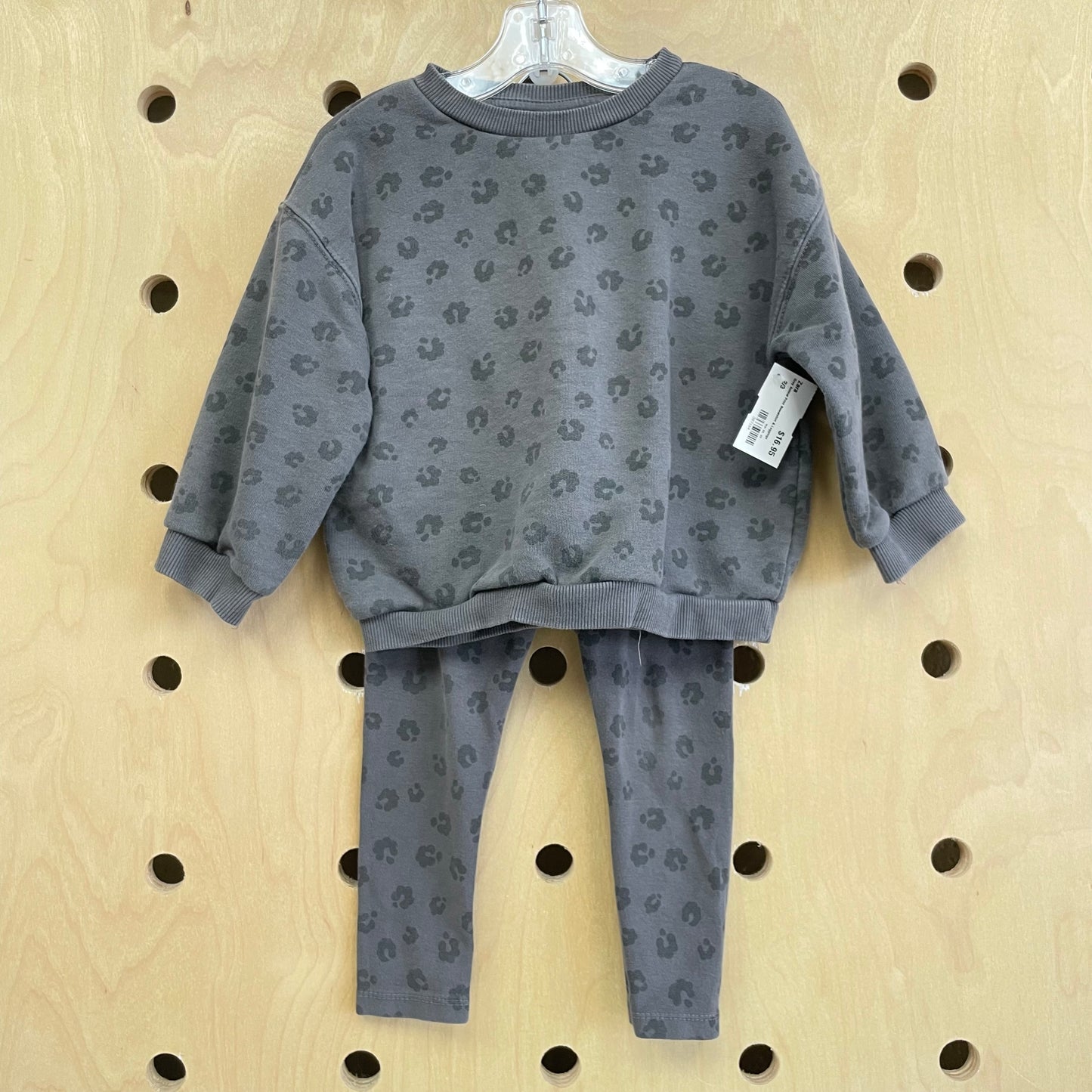 Grey Animal Print Sweatshirt & Leggings