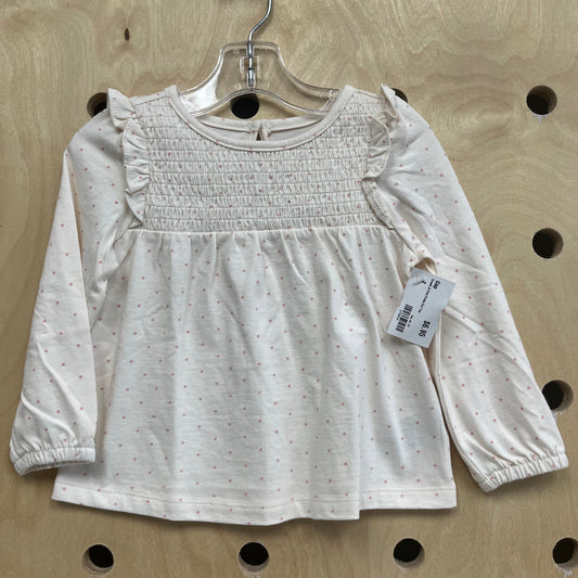 Cream & Pink Polka Dot Top