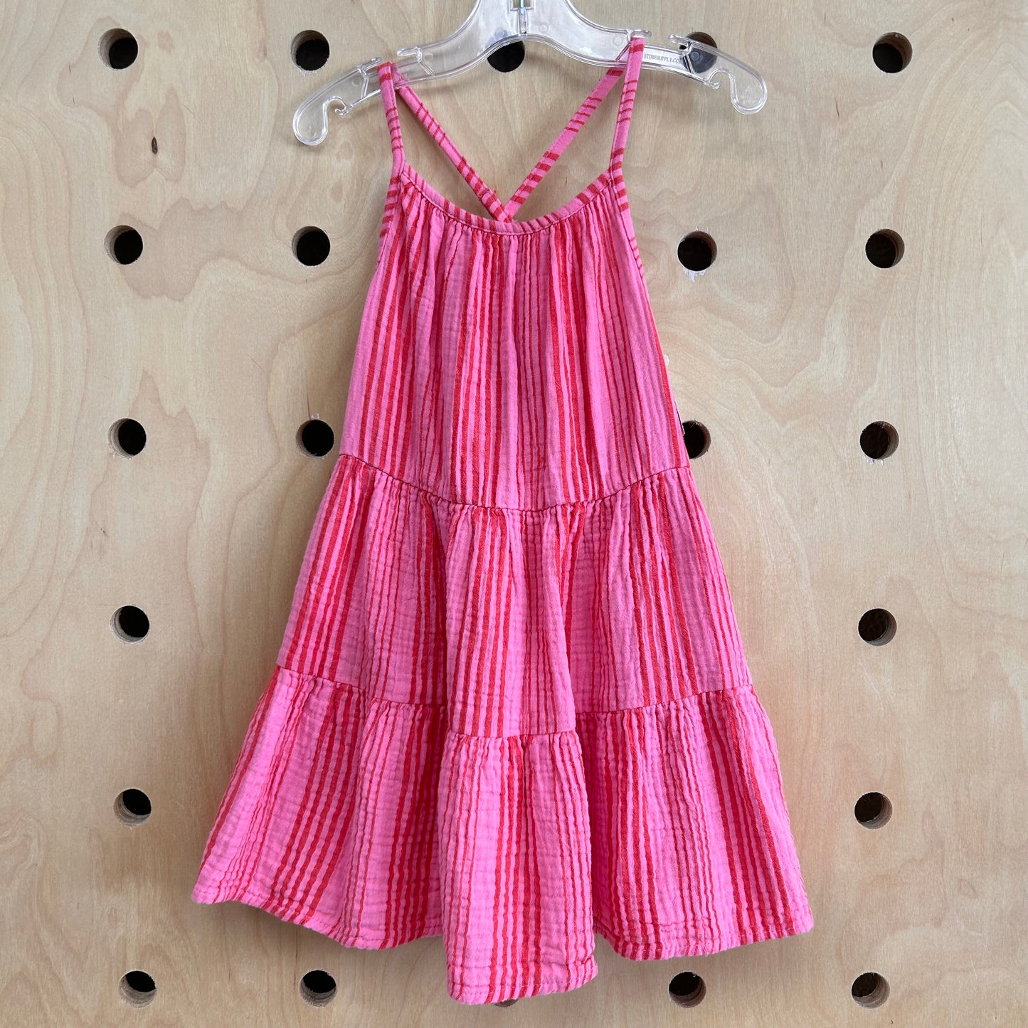 Pink & Red Striped Dress