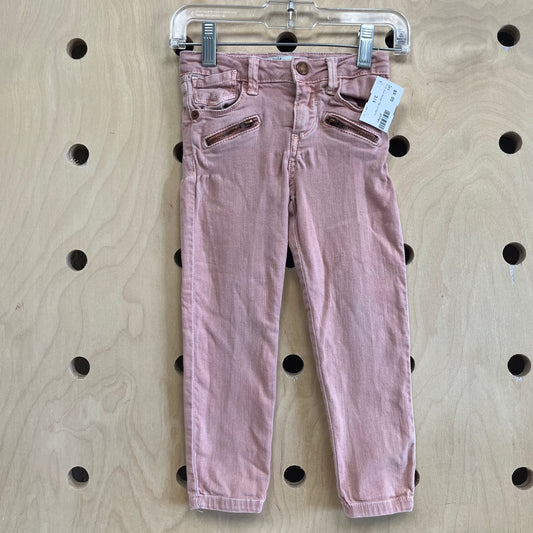 Pink Zip Pocket Denim Pants
