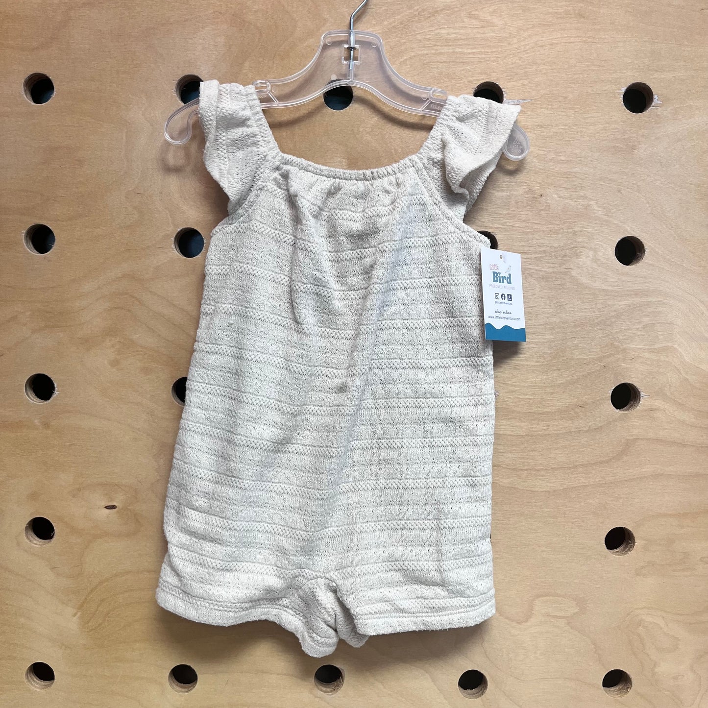 Cream Crocheted Lined Romper