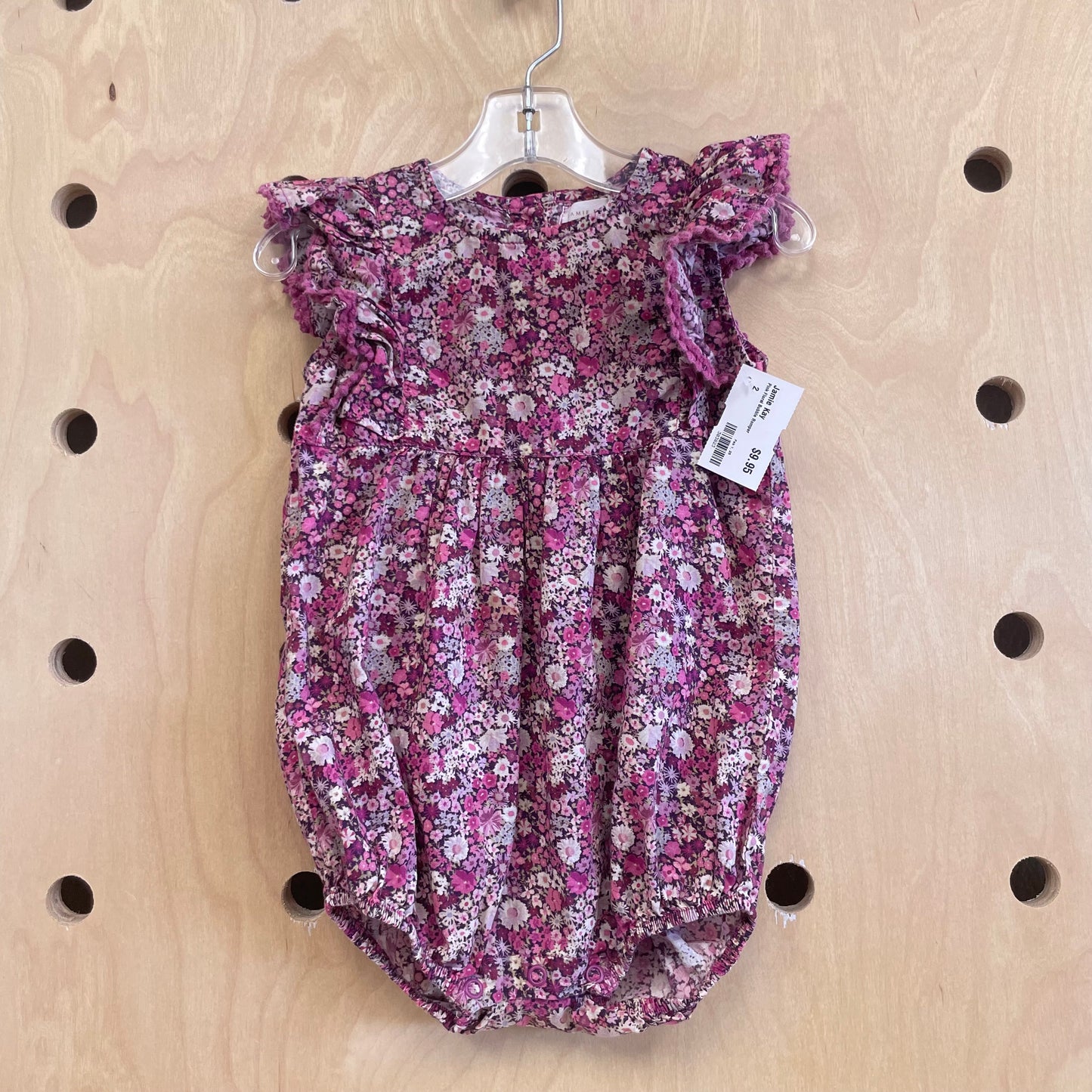 Pink Floral Bubble Romper