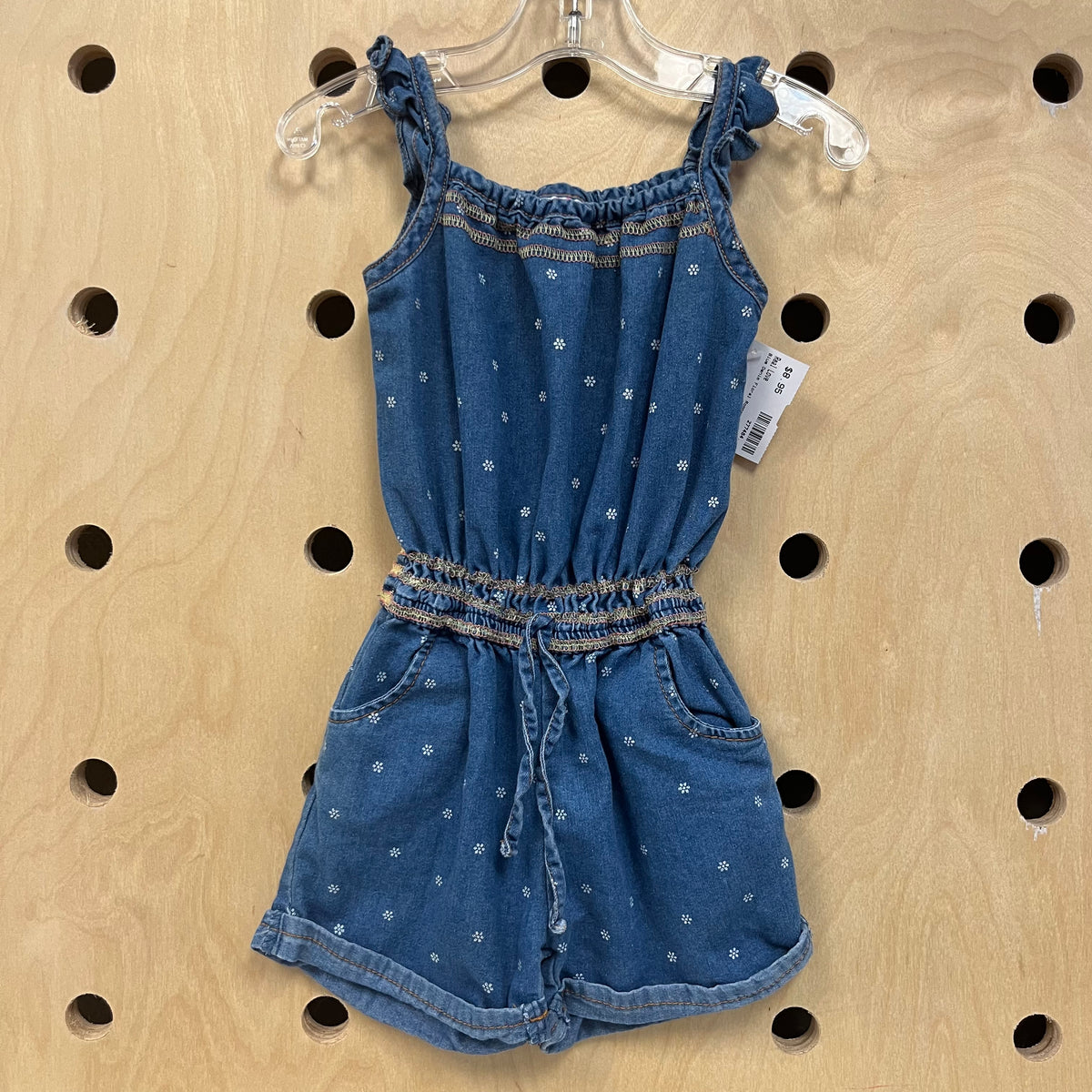 Blue Denim Floral Romper