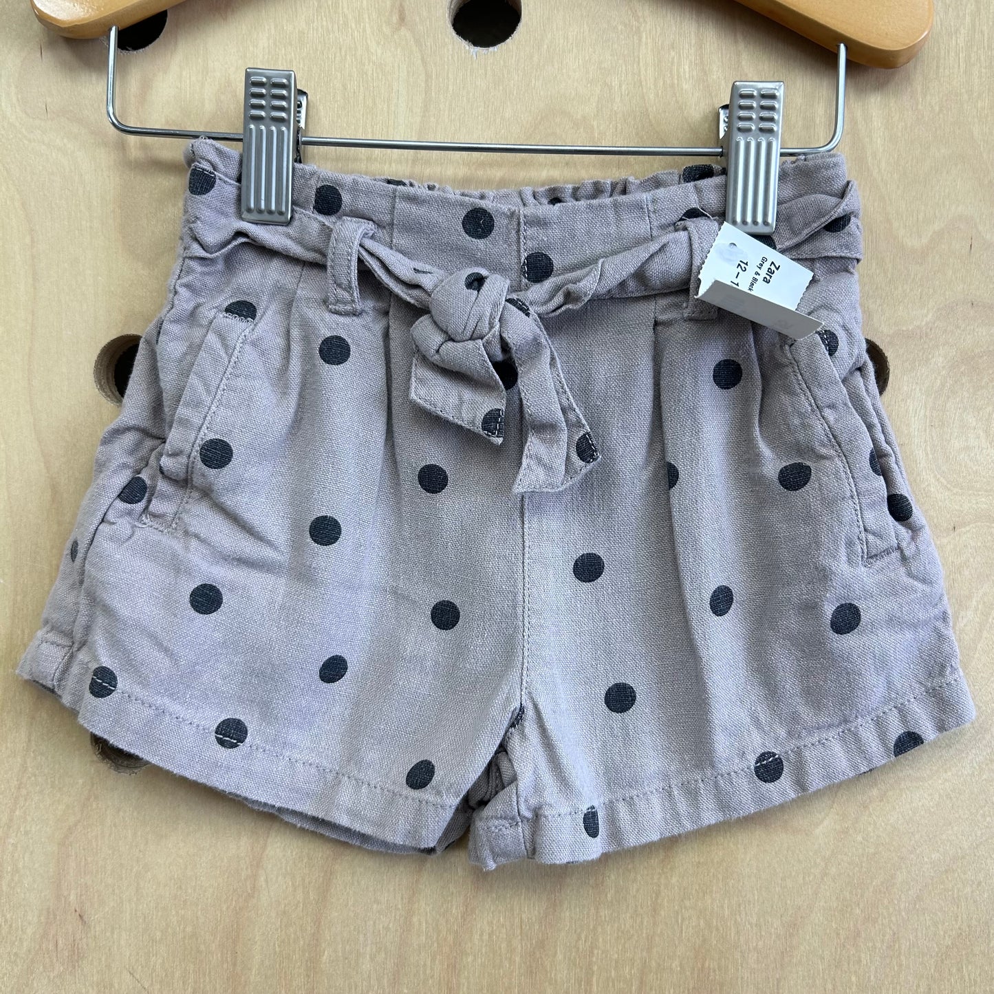 Grey & Black Polka Dot Shorts