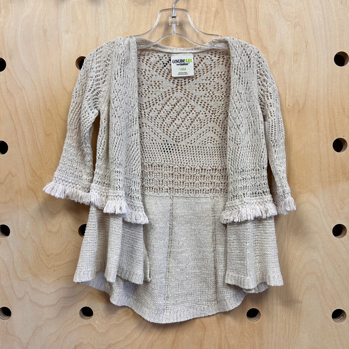 Mixed Knit Fringe Cardigan