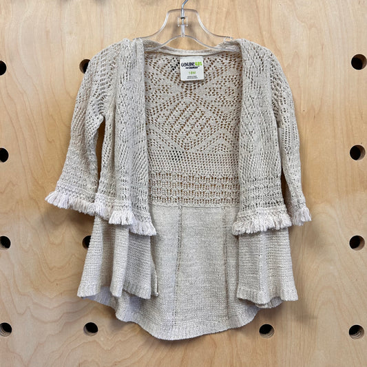 Mixed Knit Fringe Cardigan