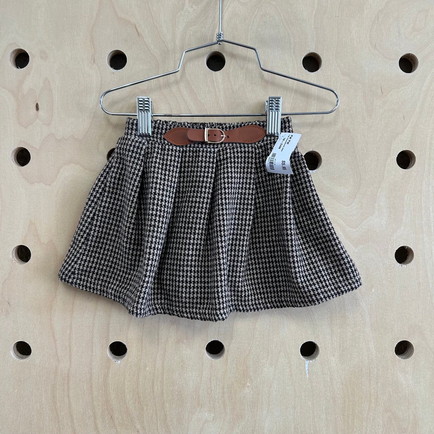 Tan Houndstooth Skirt