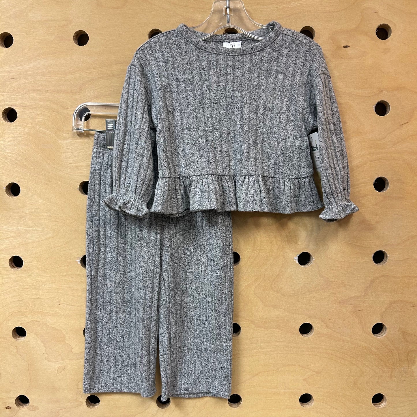 Grey Ribbed Knit Outfit